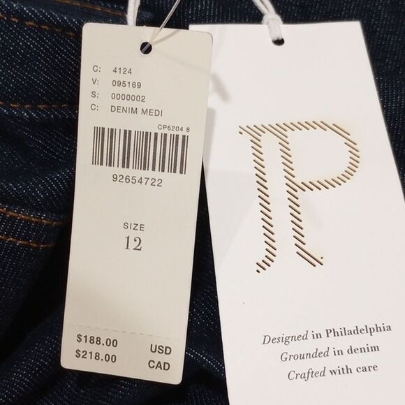 NEW! Anthropologie Pilcro Dark Denim Corset Wide Leg Jumpsuit - Size 12 - Picture 10 of 13